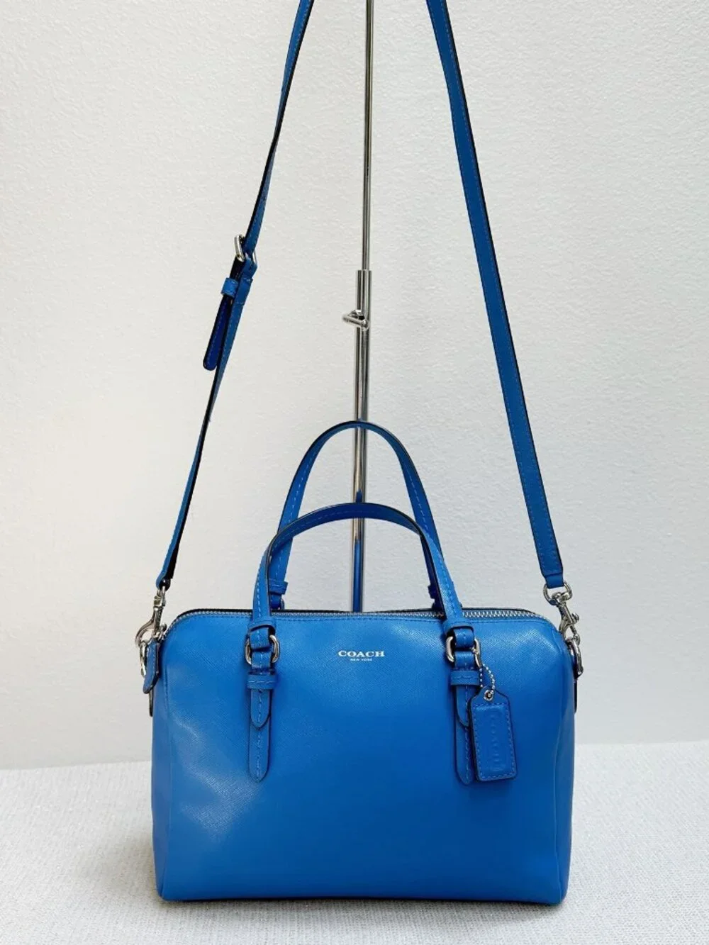 Coach Peyton Bennet Mini Satchel/Sbody - Style F54030 - Bright Blue Leather EUC